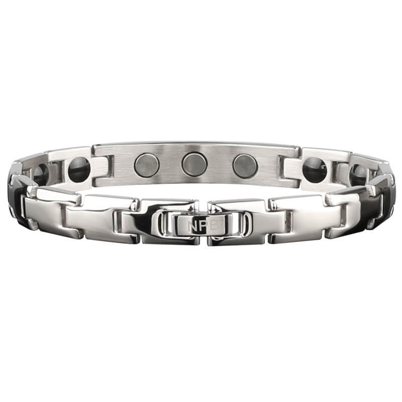 泊莉恩（Noproblem） 泊莉恩负离子能量手链男女防辐射磁石情侣手环韩版时尚生日礼物 银色女款