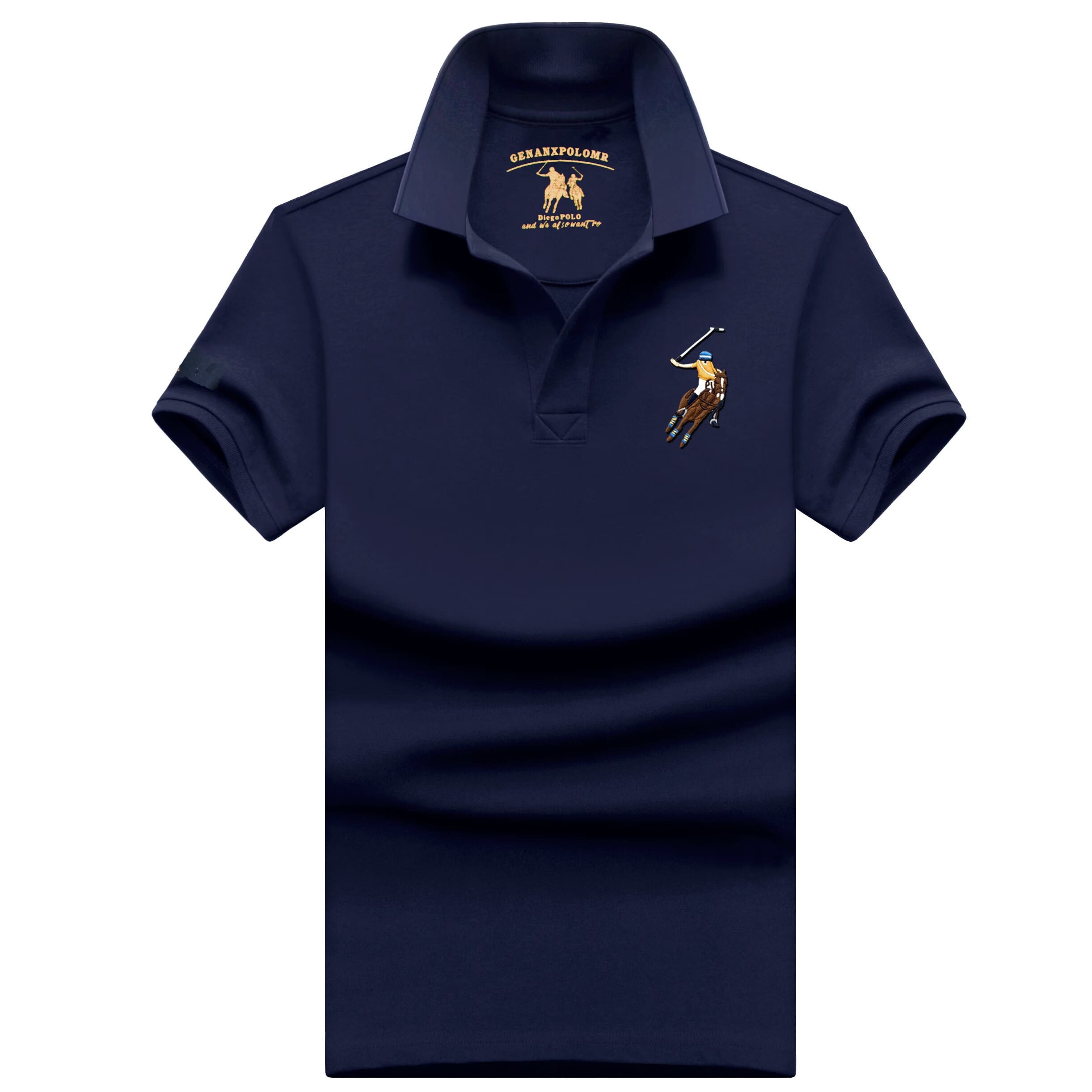 NALEONPAUL保罗POLO衫男士短袖夏季新款纯棉高端刺绣商务休闲体恤翻领爸爸装 2061宝蓝(纯棉珠地棉) 180/XL(140-160斤)