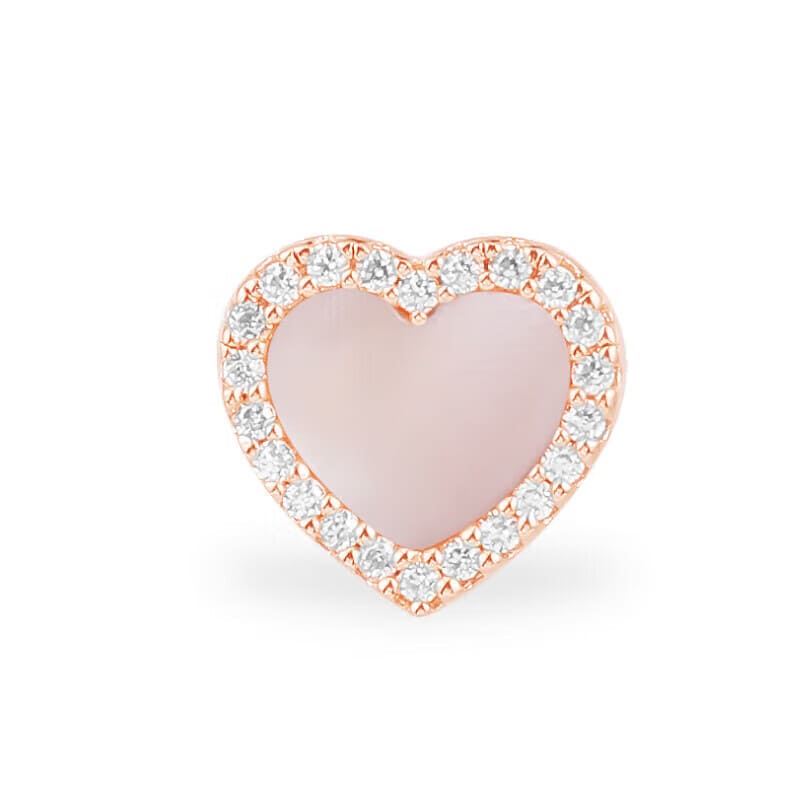 APM Monaco粉母贝爱心耳钉女耳饰时尚饰品简约气质个性潮流欧美风 生日送女友闺蜜老婆情人节礼物